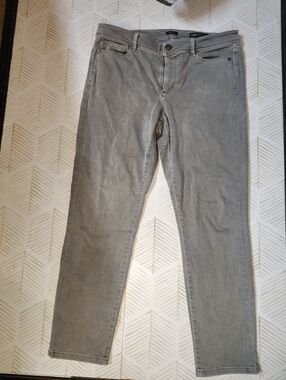 J. Jill Denim Gray Jeans with Brushed Metal Button